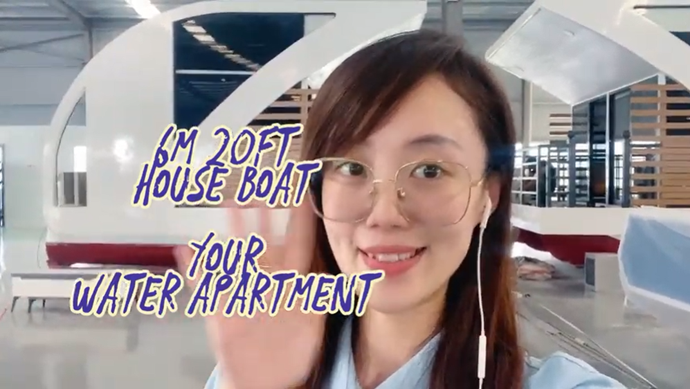 6m 20ft Floating Home Pontoon House Boat